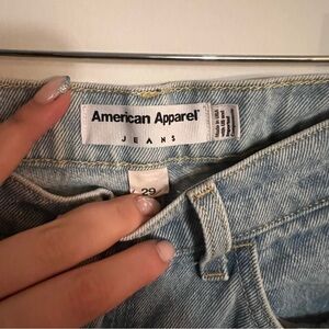 American Apparel Vintage Highwaisted Denim Light Wash Jeans